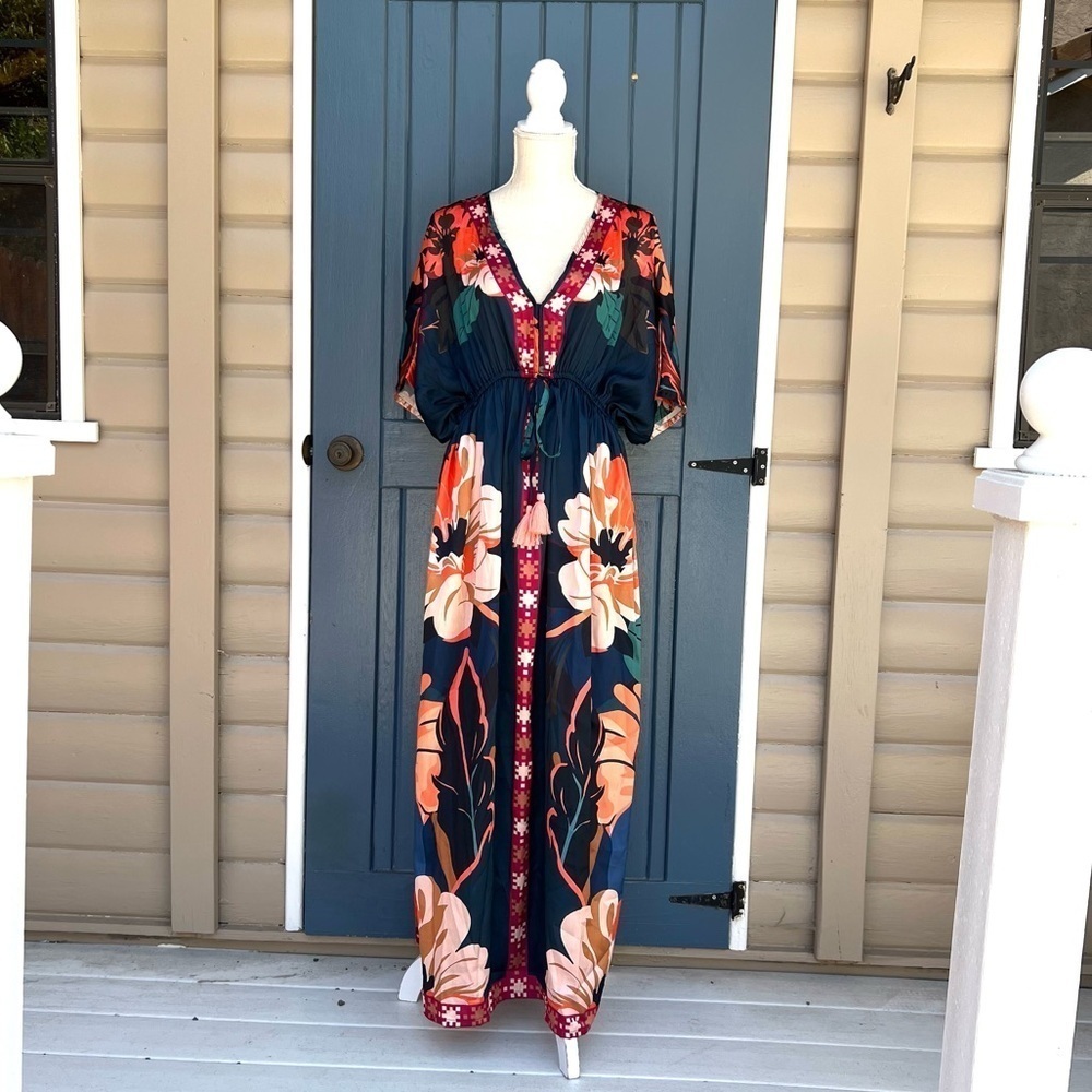 World Market Floral Print Dress Women Size L/XL